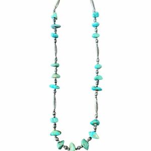 Vintage silver and turquoise Native American Navajo necklace